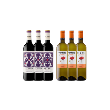 Pack 6 botellas Rioja El Lago tinto y Rueda Viore Verdejo